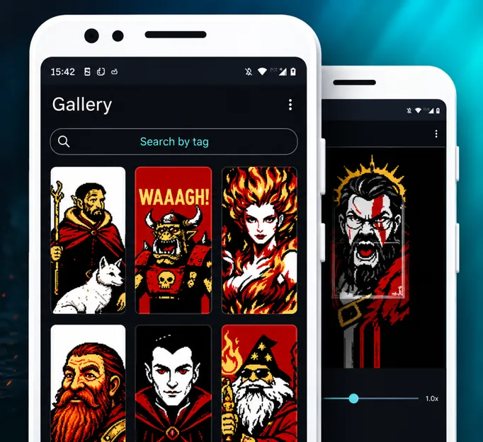 The Totem Forge app gallery full of character portraits